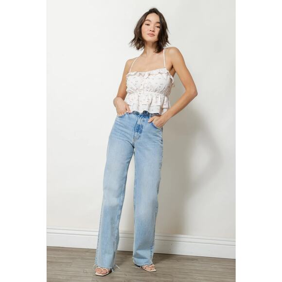 NWT! Line & Dot Aubrey Floral Bloomcore Print Ruffle Tank - Size Small - Picture 2 of 10